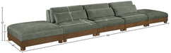 Meridian Furniture - Turin 200" Green Chenille Fabric Upholstered 5pc. Sofa - 606Green-S5A - GreatFurnitureDeal