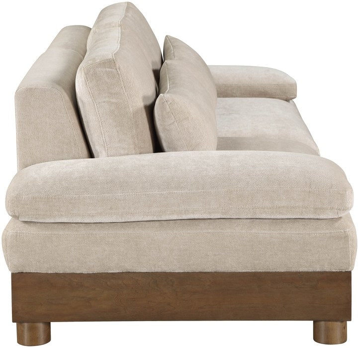 Meridian Furniture - Turin 95.5" Taupe Chenille Fabric Upholstered 2pc. Sofa - 606Taupe-S2A - GreatFurnitureDeal
