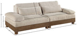 Meridian Furniture - Turin 95.5" Taupe Chenille Fabric Upholstered 2pc. Sofa - 606Taupe-S2A - GreatFurnitureDeal