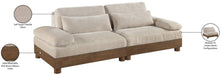 Meridian Furniture - Turin 95.5" Taupe Chenille Fabric Upholstered 2pc. Sofa - 606Taupe-S2A - GreatFurnitureDeal