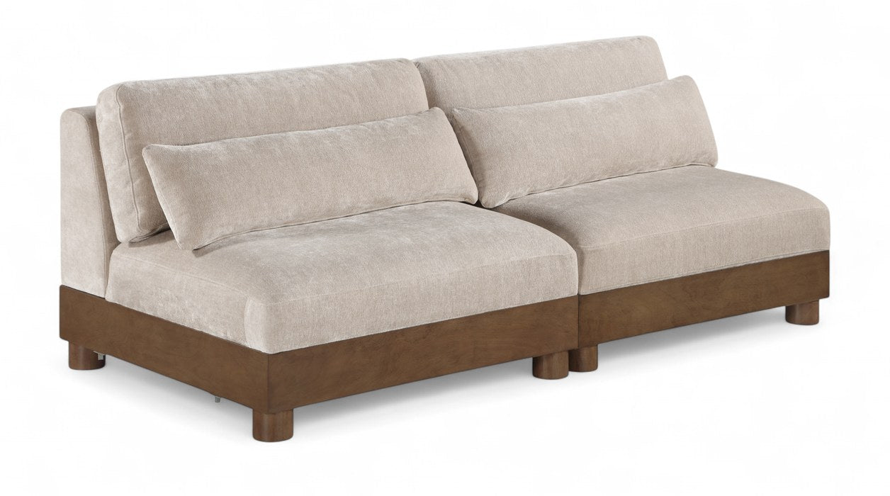Meridian Furniture - Turin 80" Taupe Chenille Fabric Upholstered 2pc. Sofa - 606Taupe-S2B - GreatFurnitureDeal