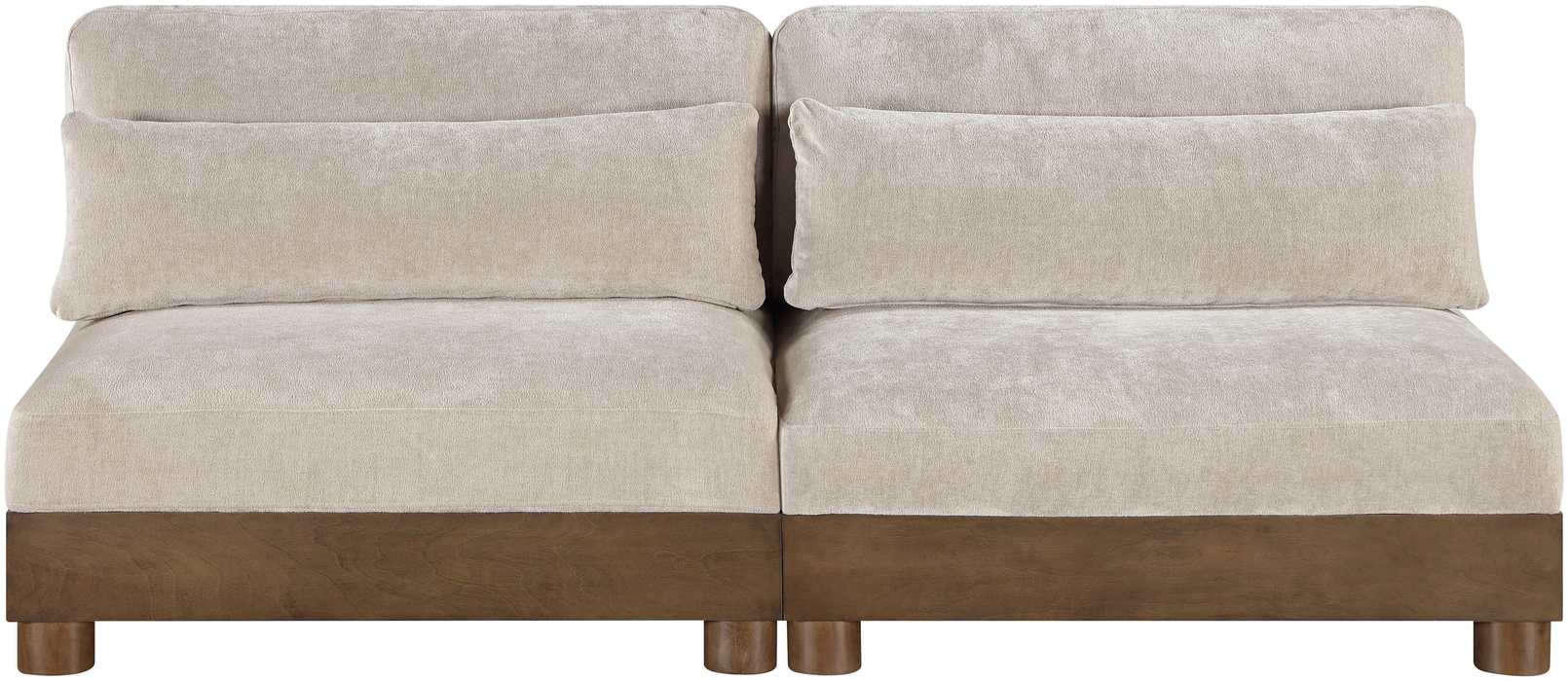 Meridian Furniture - Turin 80" Taupe Chenille Fabric Upholstered 2pc. Sofa - 606Taupe-S2B - GreatFurnitureDeal