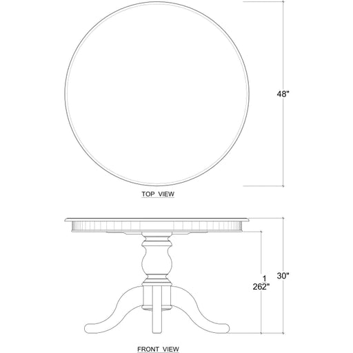 Bramble - Farmhouse Round Pedestal Table 48'' w/o Grooves - BR-60889 - GreatFurnitureDeal