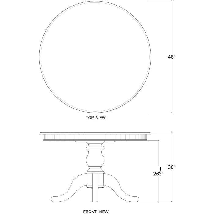 Bramble - Farmhouse Round Pedestal Table 48'' w/o Grooves - BR-60889 - GreatFurnitureDeal