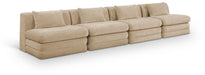 Meridian Furniture - Stellar 152" Beige Chenille Fabric Upholstered 4pc. Sofa - 608Beige-S152A - GreatFurnitureDeal