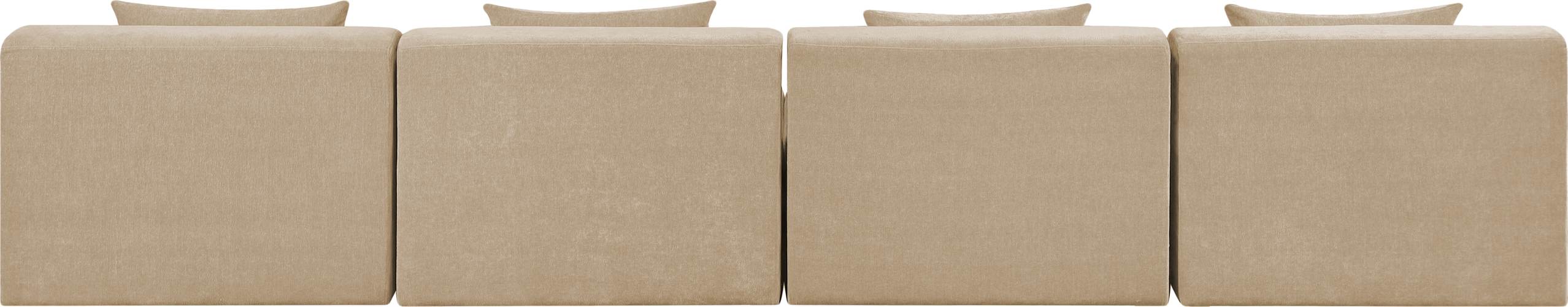 Meridian Furniture - Stellar 152" Beige Chenille Fabric Upholstered 4pc. Sofa - 608Beige-S152A - GreatFurnitureDeal