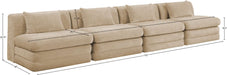 Meridian Furniture - Stellar 152" Beige Chenille Fabric Upholstered 4pc. Sofa - 608Beige-S152A - GreatFurnitureDeal