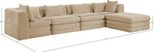 Meridian Furniture - Stellar 152" Beige Chenille Fabric Upholstered 5Pc. Sectional - 608Beige-Sec5A - GreatFurnitureDeal