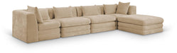 Meridian Furniture - Stellar 152" Beige Chenille Fabric Upholstered 5Pc. Sectional - 608Beige-Sec5A - GreatFurnitureDeal