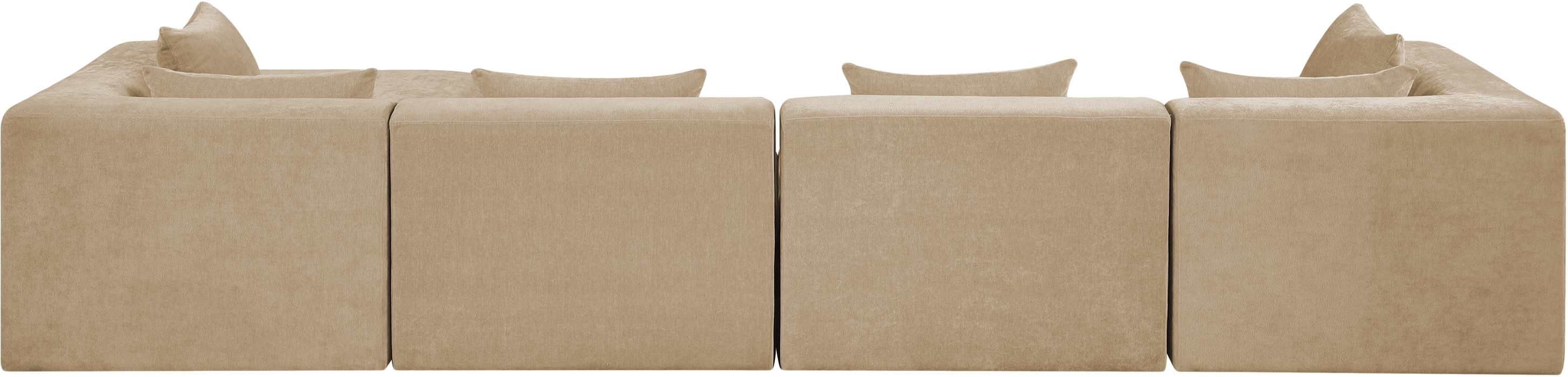 Meridian Furniture - Stellar 152" Beige Chenille Fabric Upholstered 5Pc. Sectional - 608Beige-Sec5A - GreatFurnitureDeal