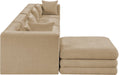 Meridian Furniture - Stellar 152" Beige Chenille Fabric Upholstered 5Pc. Sectional - 608Beige-Sec5A - GreatFurnitureDeal