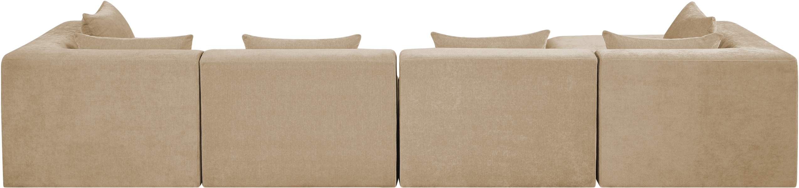 Meridian Furniture - Stellar 152" Beige Chenille Fabric Upholstered 5Pc. Sectional - 608Beige-Sec5A - GreatFurnitureDeal