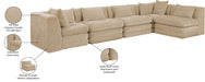 Meridian Furniture - Stellar 152" Beige Chenille Fabric Upholstered 5Pc. Sectional - 608Beige-Sec5D - GreatFurnitureDeal