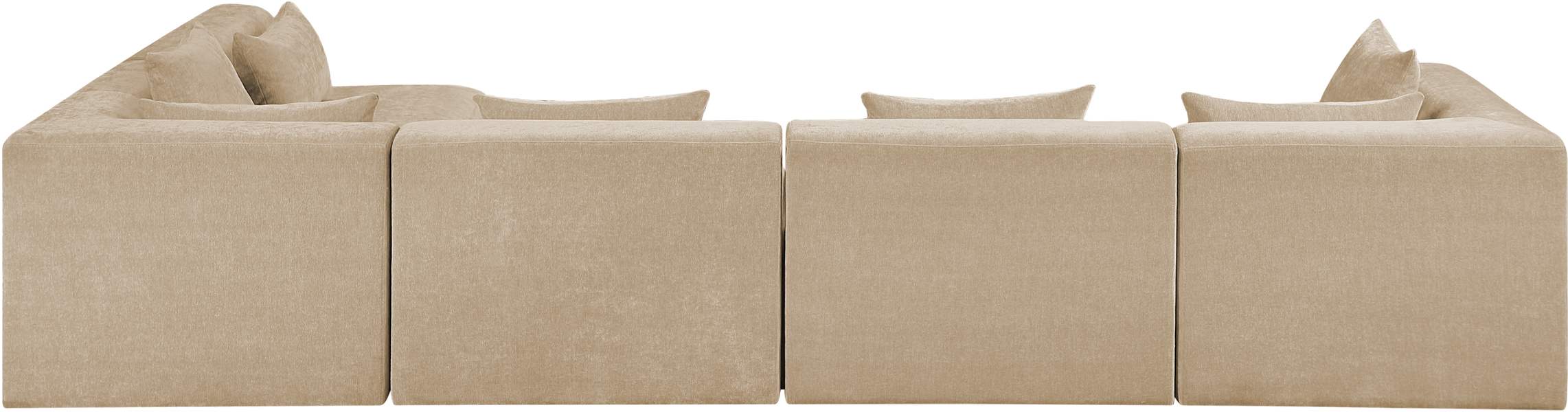 Meridian Furniture - Stellar 152" Beige Chenille Fabric Upholstered 5Pc. Sectional - 608Beige-Sec5D - GreatFurnitureDeal