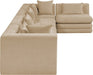Meridian Furniture - Stellar 152" Beige Chenille Fabric Upholstered 5Pc. Sectional - 608Beige-Sec5D - GreatFurnitureDeal