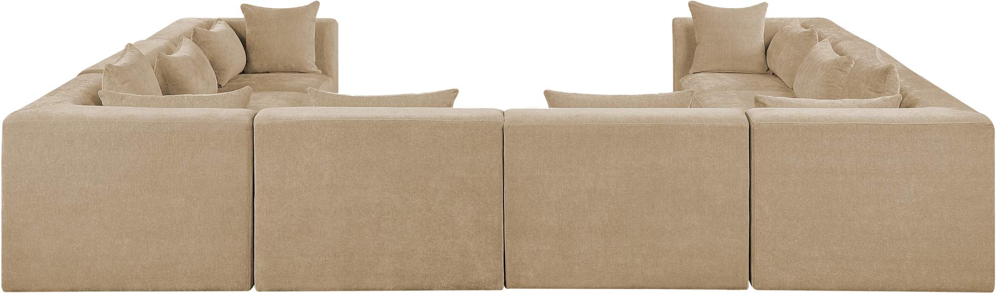 Meridian Furniture - Stellar 152" Beige Chenille Fabric Upholstered 8Pc. Sectional - 608Beige-Sec8A - GreatFurnitureDeal