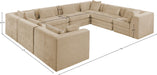 Meridian Furniture - Stellar 152" Beige Chenille Fabric Upholstered 8Pc. Sectional - 608Beige-Sec8A - GreatFurnitureDeal
