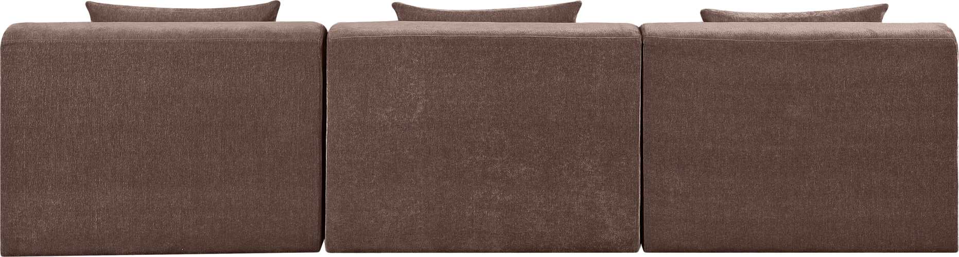 Meridian Furniture - Stellar 114" Brown Chenille Fabric Upholstered 3pc. Sofa - 608Brown-S114A - GreatFurnitureDeal