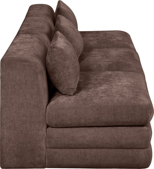 Meridian Furniture - Stellar 114" Brown Chenille Fabric Upholstered 3pc. Sofa - 608Brown-S114A - GreatFurnitureDeal