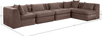 Meridian Furniture - Stellar 152" Brown Chenille Fabric Upholstered 5Pc. Sectional - 608Brown-Sec5D - GreatFurnitureDeal