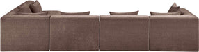 Meridian Furniture - Stellar 152" Brown Chenille Fabric Upholstered 5Pc. Sectional - 608Brown-Sec5D - GreatFurnitureDeal