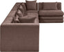 Meridian Furniture - Stellar 152" Brown Chenille Fabric Upholstered 5Pc. Sectional - 608Brown-Sec5D - GreatFurnitureDeal