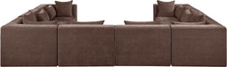 Meridian Furniture - Stellar 152" Brown Chenille Fabric Upholstered 8Pc. Sectional - 608Brown-Sec8A - GreatFurnitureDeal