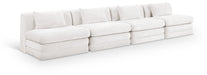 Meridian Furniture - Stellar 152" Cream Chenille Fabric Upholstered 4pc. Sofa - 608Cream-S152A - GreatFurnitureDeal