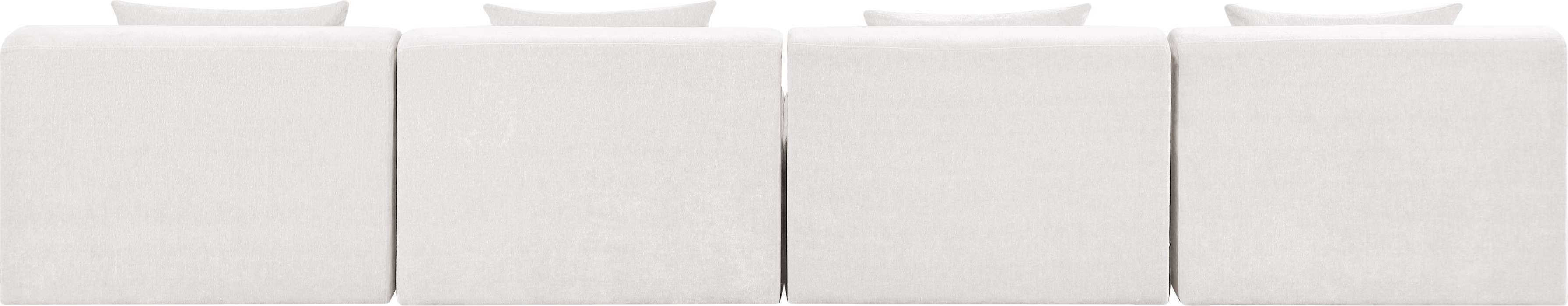 Meridian Furniture - Stellar 152" Cream Chenille Fabric Upholstered 4pc. Sofa - 608Cream-S152A - GreatFurnitureDeal