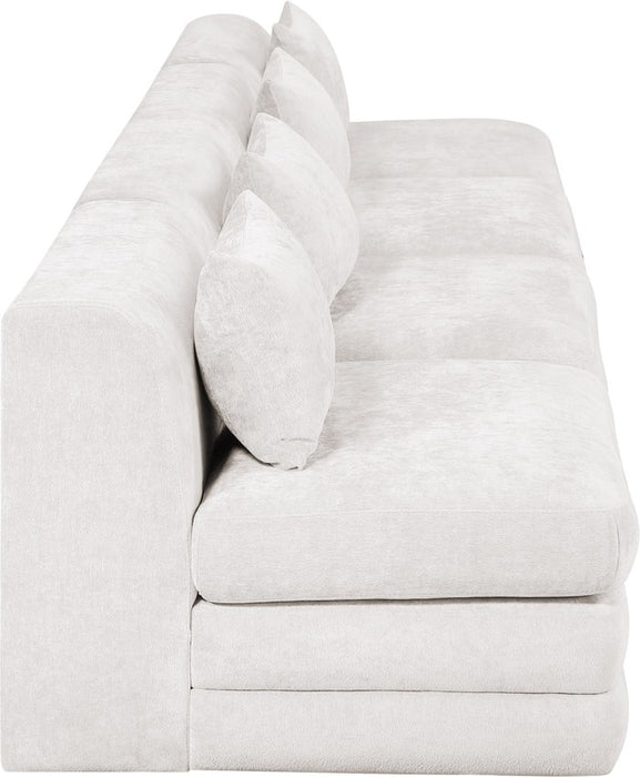 Meridian Furniture - Stellar 152" Cream Chenille Fabric Upholstered 4pc. Sofa - 608Cream-S152A - GreatFurnitureDeal