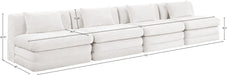 Meridian Furniture - Stellar 152" Cream Chenille Fabric Upholstered 4pc. Sofa - 608Cream-S152A - GreatFurnitureDeal