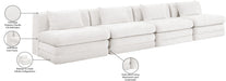 Meridian Furniture - Stellar 152" Cream Chenille Fabric Upholstered 4pc. Sofa - 608Cream-S152A - GreatFurnitureDeal