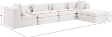 Meridian Furniture - Stellar 152" Cream Chenille Fabric Upholstered 5Pc. Sectional - 608Cream-Sec5A - GreatFurnitureDeal