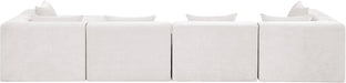 Meridian Furniture - Stellar 152" Cream Chenille Fabric Upholstered 5Pc. Sectional - 608Cream-Sec5A - GreatFurnitureDeal