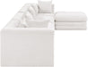 Meridian Furniture - Stellar 152" Cream Chenille Fabric Upholstered 5Pc. Sectional - 608Cream-Sec5A - GreatFurnitureDeal