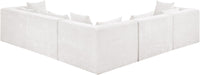 Meridian Furniture - Stellar 114" Cream Chenille Fabric Upholstered 5Pc. Sectional - 608Cream-Sec5C - GreatFurnitureDeal