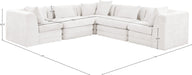 Meridian Furniture - Stellar 114" Cream Chenille Fabric Upholstered 5Pc. Sectional - 608Cream-Sec5C - GreatFurnitureDeal