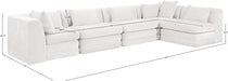 Meridian Furniture - Stellar 152" Cream Chenille Fabric Upholstered 5Pc. Sectional - 608Cream-Sec5D - GreatFurnitureDeal