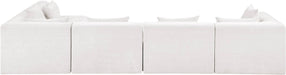 Meridian Furniture - Stellar 152" Cream Chenille Fabric Upholstered 5Pc. Sectional - 608Cream-Sec5D - GreatFurnitureDeal