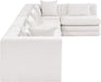 Meridian Furniture - Stellar 152" Cream Chenille Fabric Upholstered 5Pc. Sectional - 608Cream-Sec5D - GreatFurnitureDeal