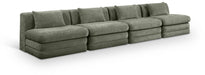 Meridian Furniture - Stellar 152" Green Chenille Fabric Upholstered 4pc. Sofa - 608Green-S152A - GreatFurnitureDeal