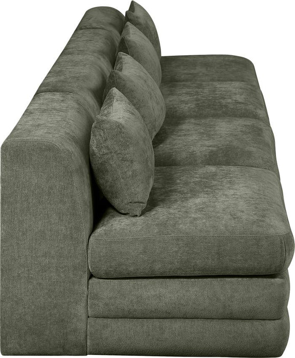 Meridian Furniture - Stellar 152" Green Chenille Fabric Upholstered 4pc. Sofa - 608Green-S152A - GreatFurnitureDeal