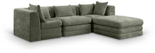Meridian Furniture - Stellar 114" Green Chenille Fabric Upholstered 4Pc. Sectional - 608Green-Sec4A - GreatFurnitureDeal