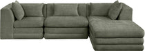 Meridian Furniture - Stellar 114" Green Chenille Fabric Upholstered 4Pc. Sectional - 608Green-Sec4A - GreatFurnitureDeal