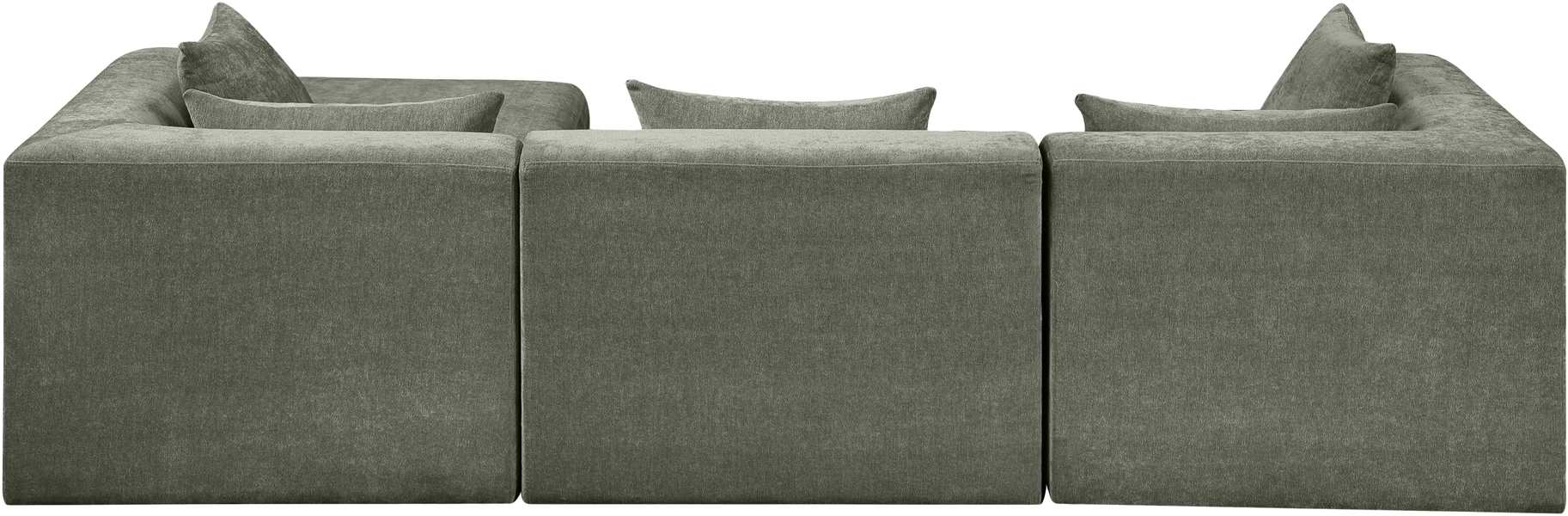Meridian Furniture - Stellar 114" Green Chenille Fabric Upholstered 4Pc. Sectional - 608Green-Sec4A - GreatFurnitureDeal
