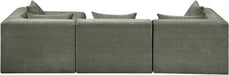 Meridian Furniture - Stellar 114" Green Chenille Fabric Upholstered 4Pc. Sectional - 608Green-Sec4A - GreatFurnitureDeal