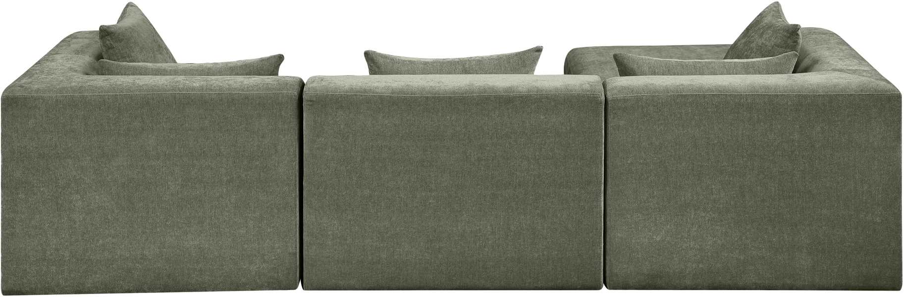 Meridian Furniture - Stellar 114" Green Chenille Fabric Upholstered 4Pc. Sectional - 608Green-Sec4A - GreatFurnitureDeal