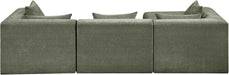Meridian Furniture - Stellar 114" Green Chenille Fabric Upholstered 4Pc. Sectional - 608Green-Sec4A - GreatFurnitureDeal