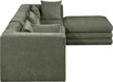 Meridian Furniture - Stellar 114" Green Chenille Fabric Upholstered 4Pc. Sectional - 608Green-Sec4A - GreatFurnitureDeal