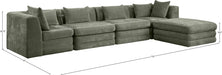 Meridian Furniture - Stellar 152" Green Chenille Fabric Upholstered 5Pc. Sectional - 608Green-Sec5A - GreatFurnitureDeal